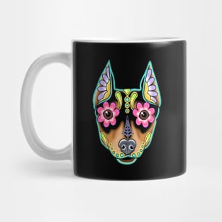 Min Pin - Day of the Dead Miniature Doberman Pinscher Sugar Skull Dog Mug